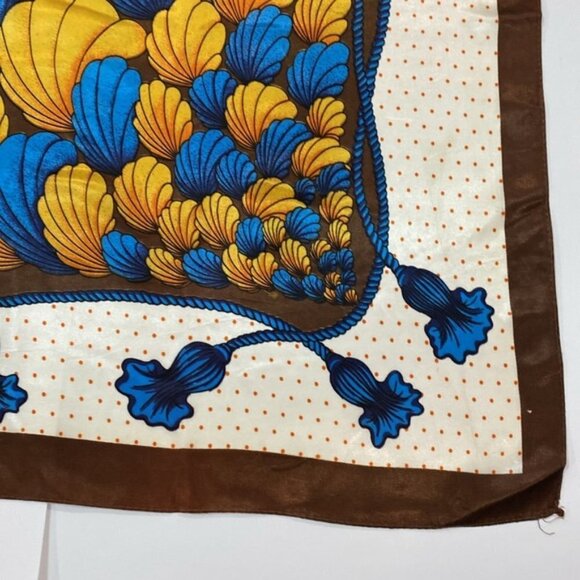 Vintage Print Square Scarf SZ 29.5x29 - Picture 6 of 11